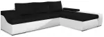 Kampinė sofa Ontario Sawana 14, Soft 17, balta sp./juoda sp., de&scaron;ininė, 200 x 296 cm x 88 cm