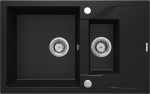 Virtuvinė plautuvė Deante Andante ZQN N513, granitas, 78 cm x 49 cm x 18 cm, juoda sp.