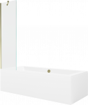 Vonia su sienele, įmontuojama Mexen Cube, 180 cm x 80 cm x 39 cm, stačiakampis, skaidri/aukso