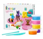 Rinkinys molinių figūrėlių gamybai, gyvūnai Hey Clay Fluffy Pets, įvairių spalvų