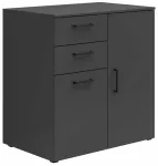 Komoda Black Red White MultiDo S588-KOM2D2S/80/80/52-GF, grafito sp., 83 cm x 80 cm x 52 cm