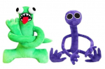 Pliu&scaron;inių žaislų rinkinys HappyJoe Rainbow Friends 7452292, žalia sp./violetinė sp., 30 cm, 2 vnt.