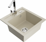 Plautuvė su virtuviniu mai&scaron;ytuvu Mexen Vito Rita, derva/granitas, 52 cm x 49 cm x 21 cm, smėlio sp.