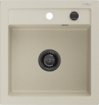 Virtuvinė plautuvė Mexen Vito, granitas, 52 cm x 49 cm x 21 cm, juoda sp./rusva sp.