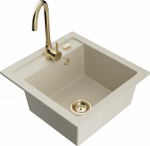 Plautuvė su virtuviniu mai&scaron;ytuvu Mexen Vito, granitas, 49 cm x 52 cm x 21 cm, aukso sp./rusva sp.