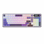 Belaidė žaidimų klaviatūra Royal Kludge S98 Blackberry Chartreuse Switches, Anglų (US), balta sp./pilka sp./violetinė sp.