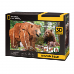 3D dėlionė Cubicfun National Geographic Brown Bear, 13.3 cm x 7.5 cm, 88 vnt., ruda sp.