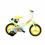 Vaiki&scaron;kas dviratukas su papildomais ratukais, vaikų Dino Bikes Furry Fun 612L-PK, geltona sp./žalia sp., 12"