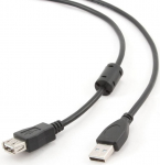 Laidas Gembird USB Male to USB Female USB 2.0 A male, USB 2.0 A female, 1.8 m, juoda sp.