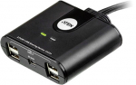 &Scaron;akotuvas Aten USB 2.0 Peripheral Sharing Device US224-AT USB A female, Mini USB 5-pin female, 1.8 m, juoda sp.