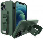Telefono dėklas Hurtel Rope, Samsung Galaxy A22 5G, tamsiai žalia sp.