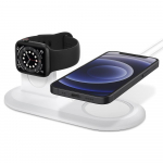 Belaidis įkroviklis Spigen MagFit DUO, balta sp.