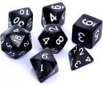 Žaidimo kauliukai Rebel RPG Dice Set - Pearl - Black
