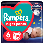Sauskelnės nakčiai Pampers Night Pants, 6 dydis, 15 kg, 19 vnt.
