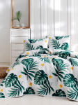 Lovatiesė Mijolnir Single Set Monstera, balta sp./geltona sp./žalia sp., 160 cm x 220 cm