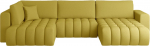 Kampinė sofa Bonito Savoi 45, geltona sp., de&scaron;ininė, 170 x 340 cm x 92 cm