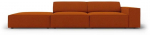 Sofa Micadoni Home Jodie Structured 3 Seats, oranžinė sp., kairinė, 262 x 102 cm x 70 cm
