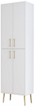 Batų spintelė Kalune Design Berlin A, aukso sp./balta sp., 60 cm x 35 cm x 202 cm