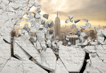 Fototapetas Artgeist Ny - City Behind The Wall, 70 cm x 70 cm