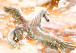 Fototapetas Artgeist Pegasus (Orange), 70 cm x 100 cm