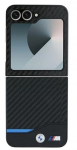 Telefono dėklas BMW Carbon Blue Line, Samsung Galaxy Z Flip 6, juoda sp.