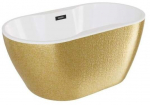 Vonia, laisvai pastatoma Besco Navia Glam Gold, 140 cm x 75 cm x 60 cm, ovalas, aukso sp./grafito sp.