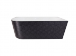 Vonia, laisvai pastatoma Besco Zoya Glam, 150 cm x 75 cm x 58 cm, kampinė, balta sp./grafito sp.