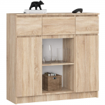 Komoda Akord Furniture Factory K100, ruda sp., 98 cm x 35 cm x 101 cm