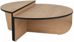 Kavos staliukas Nordure Orion, juoda sp./rusva sp., 90 cm x 90 cm x 35 cm