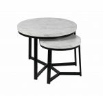Kavos staliukų komplektas Nils, juoda sp./pilka sp., 40 - 60 cm x 60 cm x 39 - 47 cm, 2 vnt.