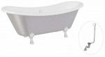 Vonia, laisvai pastatoma Besco Amelia Glam, 190 cm x 77 cm x 69 cm, ovalas, sidabro sp./chromo sp.