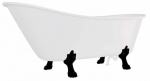 Vonia, laisvai pastatoma Besco Olaya, 160 cm x 68 cm x 68 cm, ovalas, balta sp./juoda sp.