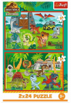 Dėlionė 2in1 Trefl Jurassic World Little Dinosaurs 34437, 18 cm x 27.5 cm, 48 vnt., įvairių spalvų