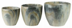 Vazonų rinkinys Mondex Neva Marble HTYE9735, keramika, pilkas, 3 vnt.