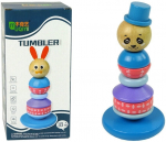Medinė piramidė, panda Lean Toys Tumbler, 21 cm, įvairių spalvų