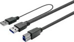 Kabelis Vivolink Active PROUSB3AB7C-DUAL 2 x USB A Male (vyri&scaron;ka), USB Type B Male (vyri&scaron;ka), 7 m, juoda sp.