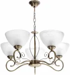 &Scaron;viestuvas lubų Candellux Lighting Horizon 35-45164, E27, 5 x 40 W, balta sp. / žalvario sp.