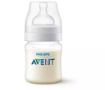 Kūdikių buteliukas Philips Avent Anti-Colic SCY100/01, 125 ml, 0 mėn., skaidri sp./balta sp.