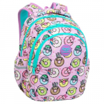 Mokyklinė kuprinė CoolPack Joy Happy Donuts, rožinė sp./įvairių spalvų, 28 cm x 17 cm x 39 cm
