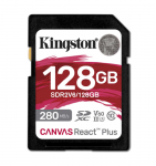 Atminties kortelė Kingston Canvas React Plus SDR2V6/128GB, 128 GB, 280 Mb/s - 100 Mb/s