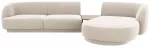 Modulinė sofa Micadoni Miley Blu22, &scaron;viesiai smėlinė, de&scaron;ininė, 300 x 145 cm x 70 cm