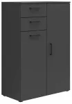 Komoda Black Red White MultiDo S588-KOM2D2S/80/110/40-GF, grafito sp., 115 cm x 80 cm x 40 cm