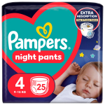 Sauskelnės nakčiai Pampers Night Pants, 4 dydis, 9 - 15 kg, 25 vnt.