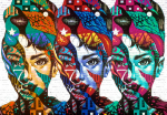 Fototapetas Artgeist Colorful Faces, 70 cm x 100 cm