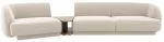 Modulinė sofa Micadoni Miley Blu 22, &scaron;viesiai smėlinė, kairinė, 300 x 118 cm x 70 cm