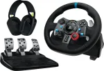 Žaidimų vairas, rinkinys Logitech G29 + G435, juoda sp.