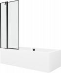 Vonia su sienele, laisvai pastatoma Mexen Cube, 180 cm x 80 cm x 39 cm, stačiakampis, skaidri/balta