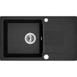 Virtuvinė plautuvė Laveo Celia SBC_711T, Black, granitas, 76 cm x 44 cm x 17 cm, juoda sp.