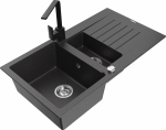 Plautuvė su virtuviniu mai&scaron;ytuvu Mexen Matias, derva/granitas, 90 cm x 50.5 cm x 20 cm, juoda sp.