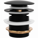 Vonios dangtelis Rea Klik Klak, žalvaris/kam&scaron;tinė medžiaga, 6 cm, &Oslash; 45 mm